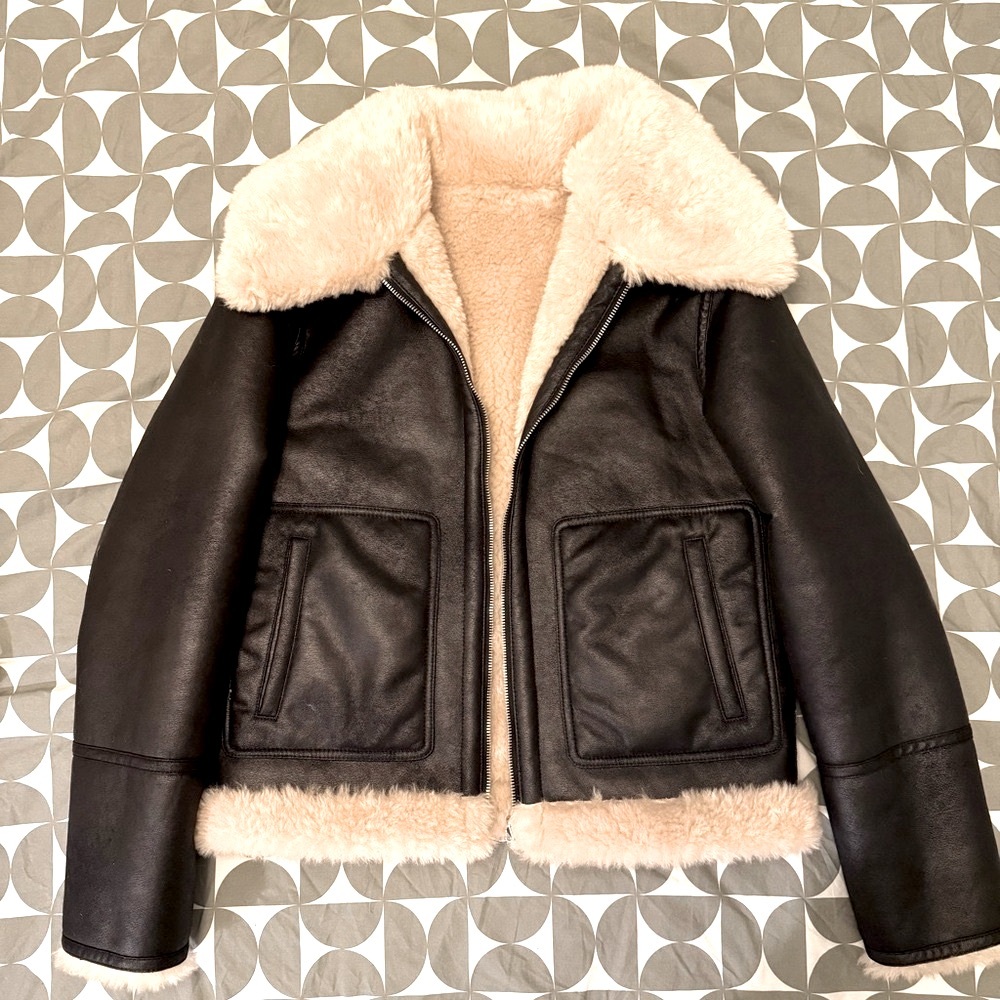 Faux Leather Shearling Jacket